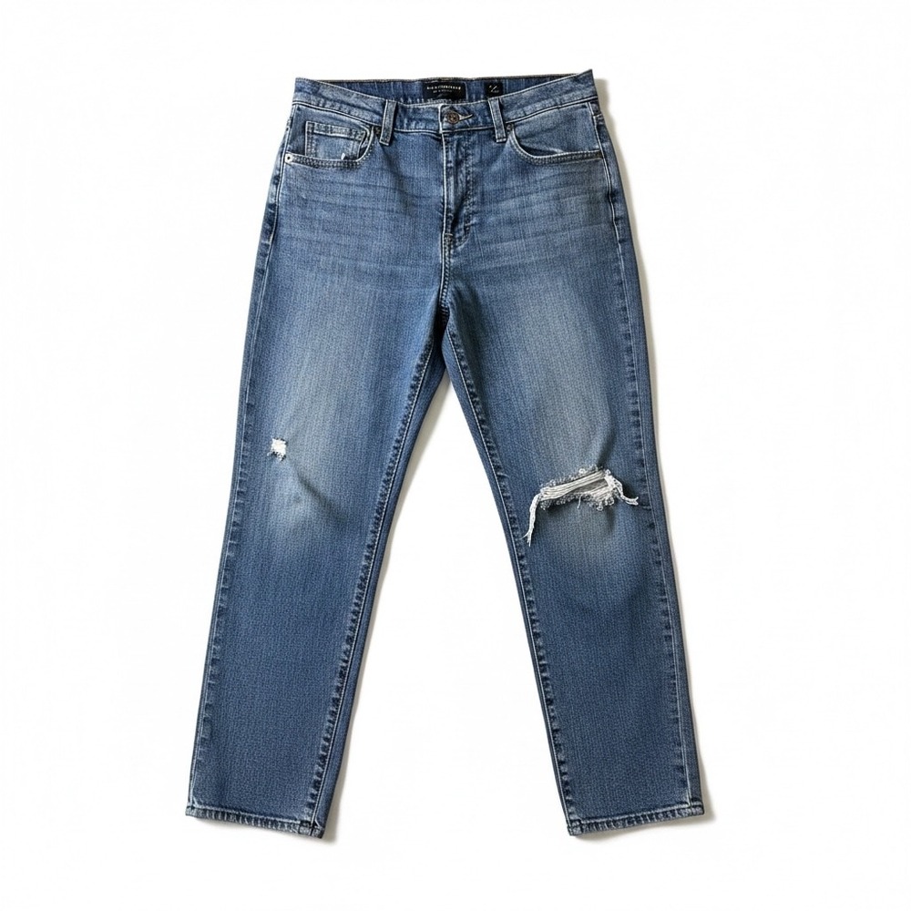 Lucky Brand Drew High Rise Mom Jeans 6 28 Medium Wash Distressed